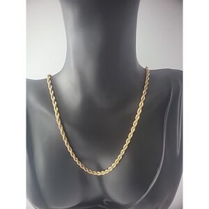 Vintage American Showcase Necklace Chain Gold Tone Twisted Jewelry Costume